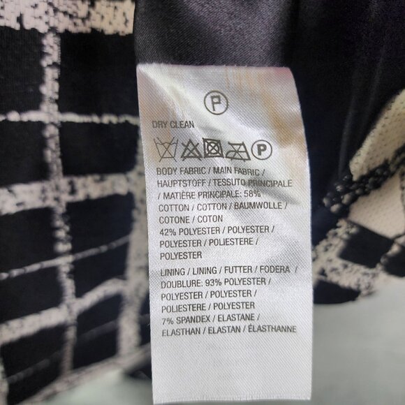 Womens Black & White Checkered Dennis Basso Tweed Jacket Button Front Size 20W - Picture 7 of 11